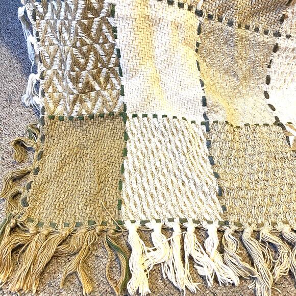 Woven Throw Blanket Fringe Soft Cotton Multicolor Check LoonLake Weaver 43”x53” - Picture 1 of 6